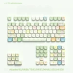 Adorable Picnic Bunny MOA Profile PBT Dye-Sub keycaps set, showing charming pastel hues and whimsical bunnies enjoying a picnic scene.