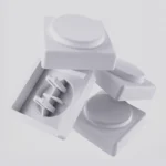 Multiple angled shots of Pig Nose low-Shaft Choc V1 keycaps, showcasing their unique ergonomic contour and sleek modern PBT/PC design.