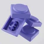 A set of 10 premium purple 1U Pig Nose low-Shaft Choc keycaps, highlighting their unique ergonomic contour for enhanced typing comfort.