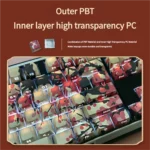 Elegant PBT side-lit keycaps set featuring delicate Chinese plum blossoms, showcased from various angles to highlight their intricate design and serene angles.