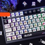 Vibrant Mega Pixel Pokemon keycaps set from multiple angles, highlighting the bold pixel art and the unique three-sided RGB translucent PBT design.