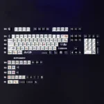 Dynamic view of Mega Pixel Pokemon PBT RGB translucent keycaps set, showcasing exclusive pixel art details and the three-sided RGB glow from various angles.