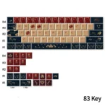 A full view of the playful Poker Keycap Set, showcasing its vibrant red PBT dye-sublimated keycaps with crisp poker card designs and classic symbols.