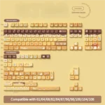 Playful 158-key MDA profile PBT pudding cat keycaps set, showcasing their soft, milky translucent design optimized for vibrant RGB lighting.