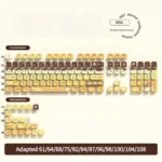 A playful full set of 122 MDA profile PBT pudding cat keycaps set, featuring a soft, milky four-sided translucent design optimized for vibrant RGB lighting.