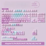 Complete 158-key Cherry profile Ethereal Purple Butterfly PBT Dye-sub Keycap Set, featuring artistic dreamy purple butterflies, evoking a fantasy garden.