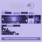 This artistic variant features 138 original height PBT keycaps set with the exclusive Crying Monster purple gradient design, enhancing keyboard style.