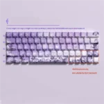 Mysterious Elegance Purple Rose 64-keycap set, featuring a captivating purple shadow rose design with side-lit PBT shine-through legends.