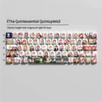 Detailed view of the exclusive The Quintessential Quintuplets PBT side-lit anime keycaps set, featuring vibrant character art designed for dynamic RGB illumination.