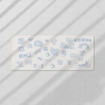 Vibrant Ramune Desk Mat showcasing nostalgic Japanese soda pop art with playful bubbles and refreshing colors, a unique accessory for any desk.