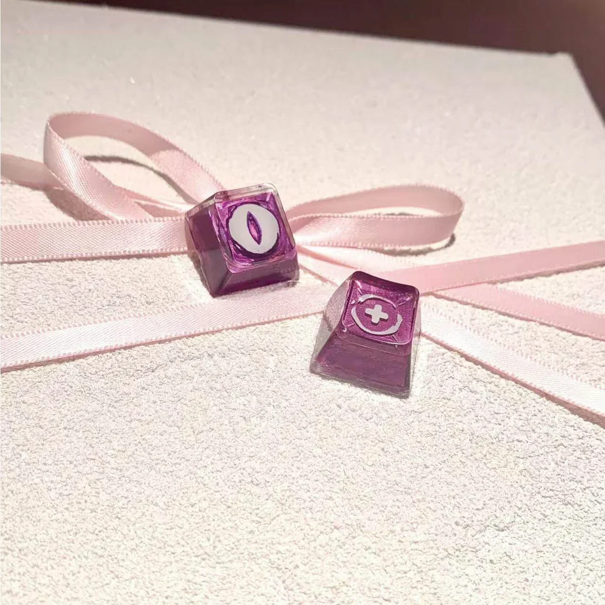 Exquisite handcrafted Reyna Fierce Skill backlit artisan keycap, showcasing intricate glowing fantasy character skills, a captivating desk centerpiece.