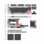 Smiling Rhythm PBT Keycaps Set with vibrant, crisp dye-sub abstract patterns and cheerful motifs. Durable PBT artistry highlights dynamic energy and playful elegant.