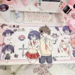 Exclusive Rikka Takanashi Desk Mat showcasing vibrant anime art, her dynamic pose, and Chunibyo magic. A unique accessory for fans.