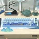 Artistic Lakes & Mountains Scenic PBT Keycaps Set display serene Chinese landscapes, tranquil lakes, and majestic mountains.