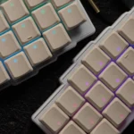 A gallery of Sleek Low Shaft Supplement Keycap Set, showcasing their translucent design and minimalist aesthetic for custom keyboards. Perfect for enhance setup.