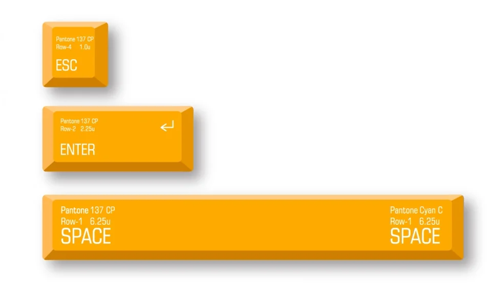 Dynamic Storm PBT keycaps, Cherry profile. Multiple views showcase the crisp dye-sub elemental storm design, durable PBT, and intricate contrasting design.
