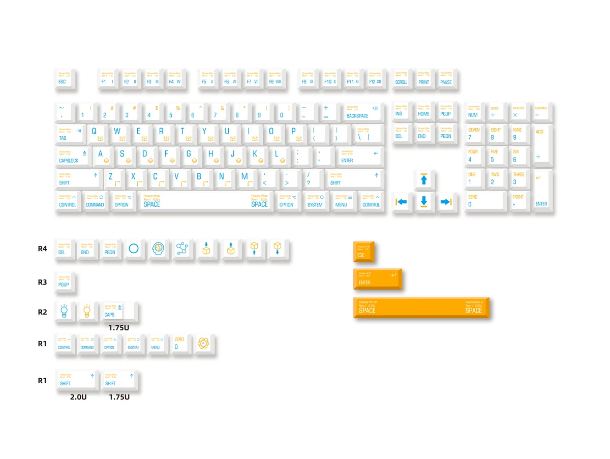 Dynamic Storm PBT Keycaps Set, Cherry Profile Set, highlighting intricate storm design, contrasting tones, durable PBT, and crisp dye-sub legends for premium setup.
