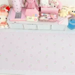 Charming strawberry desk mat, shown from various angles, highlights its vibrant sweet design and dual material options for a playful desk.