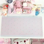 Charming Strawberry Desk Mat displays vibrant sweet strawberry design. Playful desk accessory offers dual material options, enhancing workspace.