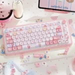 Sweet Marshmallow Keycaps Set: Dreamy pastel PBT MOA set, showcasing soft whimsical hues and a unique, comforting profile.