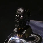Iconic Terminator T800 artisan resin keycap, showcasing gritty cybernetic details, metallic finishes, and premium dystopian sci-fi style.