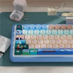 A detailed gallery view of the Titanic Keycap Set, showcasing the iconic MDA profile and durable PBT, adorned with elegant ocean liner aesthetics design.