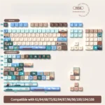 Titanic Keycap Set, full 158-key MDA Profile PBT, showcasing majestic nautical art in deep sea tones with historical clockwork details.