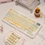 Chiikawa: Usagi Series Keycap Set in an array of views, revealing vibrant translucent designs of iconic characters, perfect for dynamic keyboard.