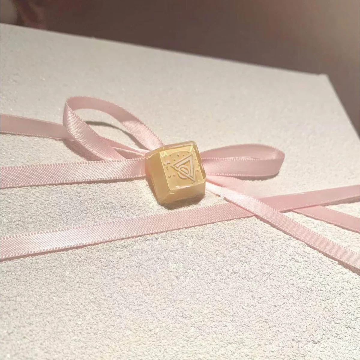 Close-up of the artisanal Valorant Killjoy Skill Nanoswarm R4 keycap from multiple angles, showcasing its vibrant, game-accurate details and unique handcrafted design.