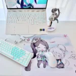 Close-up of the Valorant Jett Sage gaming mouse pad, showing vibrant character art and its smooth performance surface for ultimate play.