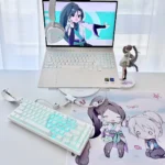 Iconic Valorant Jett and Sage characters adorn this vibrant gaming performance mouse pad, playfully showcasing its smooth surface and dynamic e-sport design.