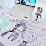 Vibrant Valorant Jett & Sage gaming mouse pad from a dynamic angle, highlighting its smooth surface and iconic character art for peak performance.