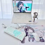 Dynamic side view of the Valorant Jett Sage gaming mouse pad, highlighting the vibrant iconic character art for peak gaming performance.