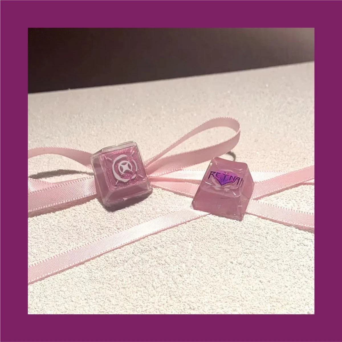 Dynamic Valorant Reyna Skill keycap, handcrafted with vibrant backlit gaming art, a fierce and captivating centerpiece for any keyboard.