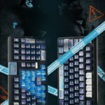 Vigilance Command Cherry Keycap Set showcasing futuristic, sharp legends with glowing accents. Premium dye-sub PBT and clear PC.