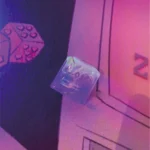 Valorant: Waylay Skill Keycap with a dynamic prismatic skill burst. Vibrant light and geometric facets, viewed from various artistic angles.