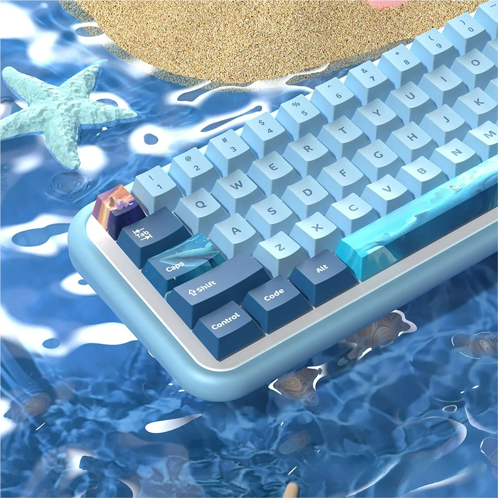 Unique Whale Fall Deep Ocean PBT Keycap Set, with mystical deep ocean whale fall design from a new angle. Premium PBT texture.
