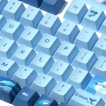 Whale Fall Deep Ocean PBT Keycap Set close-up. Mystical deep blue colors and serene whale fall ecosystem design on premium PBT texture.