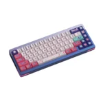 A collection of Y2K Wave Nostalgia PBT Keycaps Set from various angles, showcasing their vibrant retro-futuristic aesthetic and premium KDA profile design.