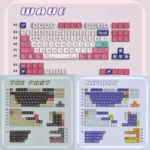 Vibrant Y2K Keycaps set featuring a nostalgic wave design, showcasing premium PBT material and unique KDA profile. Experience authentic retro-futuristic.