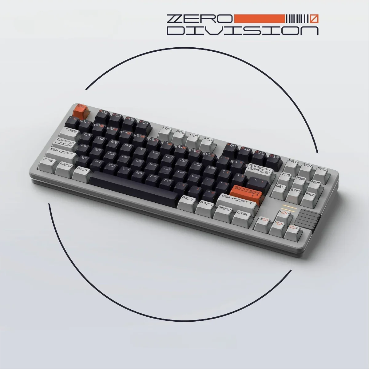 Zero Division Keycap Set: main image of the premium PBT OEM set, highlighting its unique abstract design, geometric precision, and durable digital art angles.