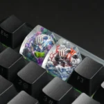 Iconic Zinogre keycap with a luminous SA R1 profile, featuring the dynamic beast in vibrant electrical glow.