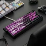 Premium Valorant Keycaps set for magnetic switches, showcasing a dynamic PRX team design with vibrant side-lit effects for an immersive eSports gaming.