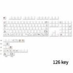 Playful Adorable Pink Puppy PBT Keycap Set, standard boxed edition, with cute pastel pink puppy designs for mechanical keyboards.