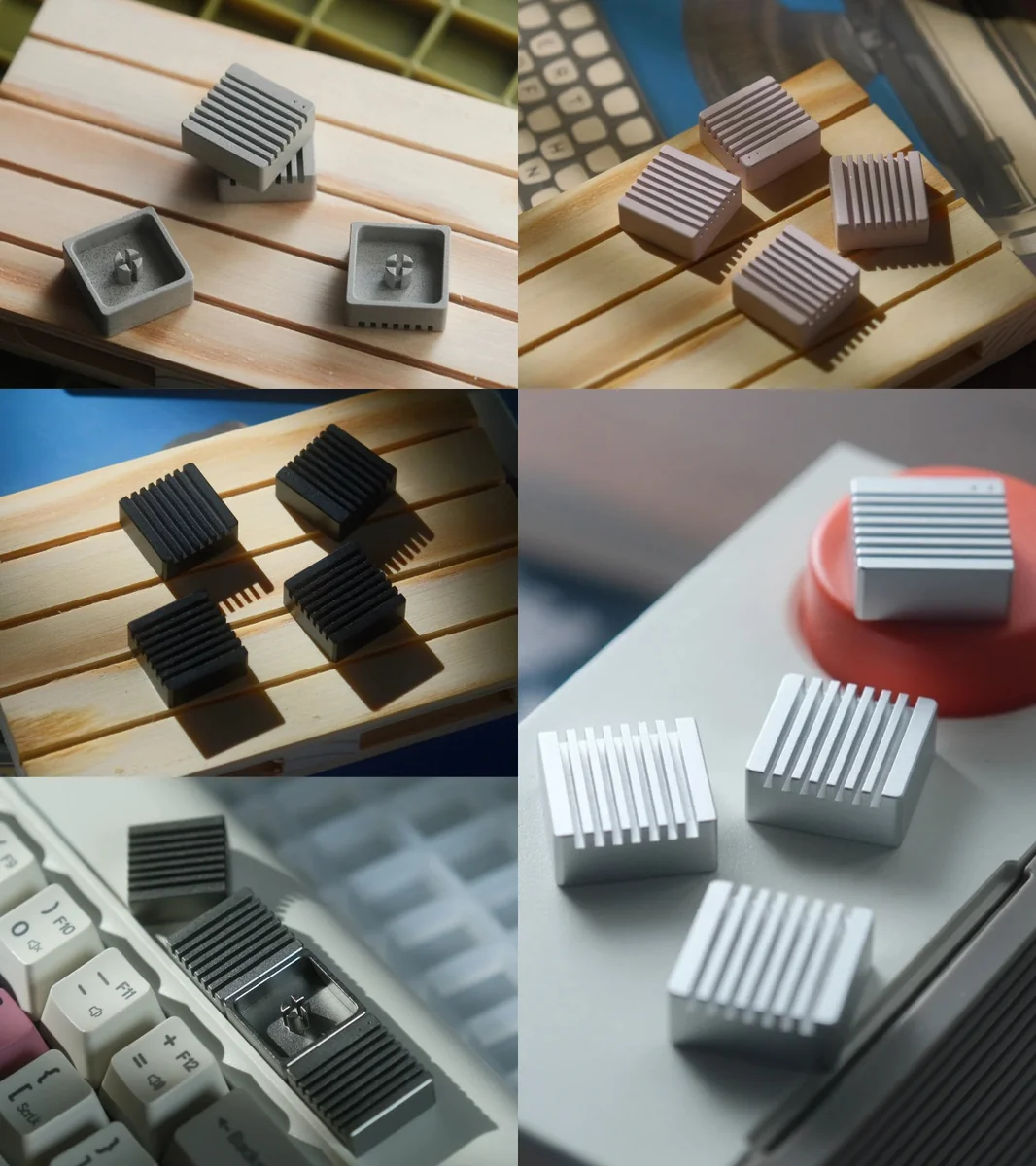 Premium CNC Aluminum Retro Arrow Key Keycaps, showcasing their sleek, precision-machined retro-industrial design and tactile appeal.