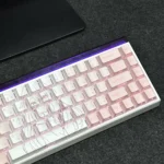 Apricot Cherry Keycap Set in premium backlit. Features original artisanal designs with side-illuminated legends, casting a soft inviting glow.