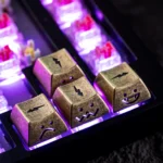 A captivating gallery of handcrafted luminous lightning keycaps, showcasing their intricate artisan details, raw metallic textures, and dynamic design.