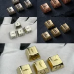 Close-up of Handcrafted Luminous Lightning Keycaps, featuring a striking industrial lightning design, raw texture, and captivating glow.