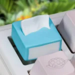 Handcrafted Whimsical Carrot Tissue Cat artisan keycap shown from multiple angles, emphasizing its unique adorable design and playful charm.