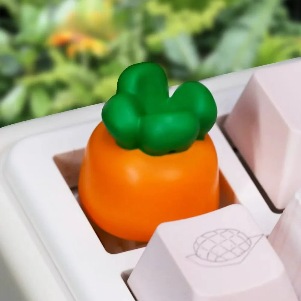 Adorable hand-sculpted Carrot artisan keycap, bringing a touch of whimsical charm and uniqueness to your mechanical keyboard.